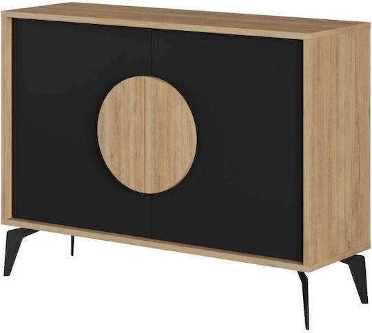 Μπουφές Gora από Ξύλο & Μέταλλο Sapphire Oak - Silky Black 110x40x82cm