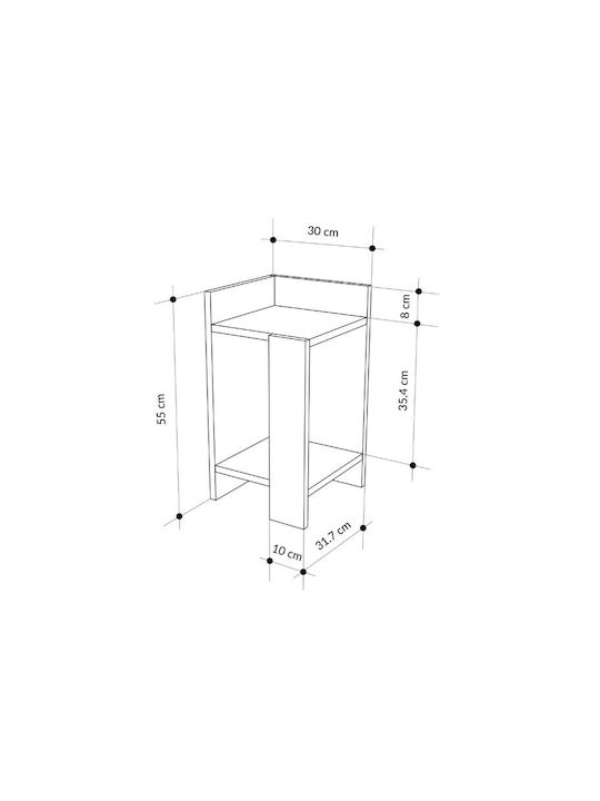 Nachttisch Elos Beige 30x31.7x55cm