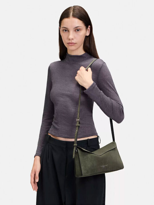 Leder Damentasche Schultertasche Grün