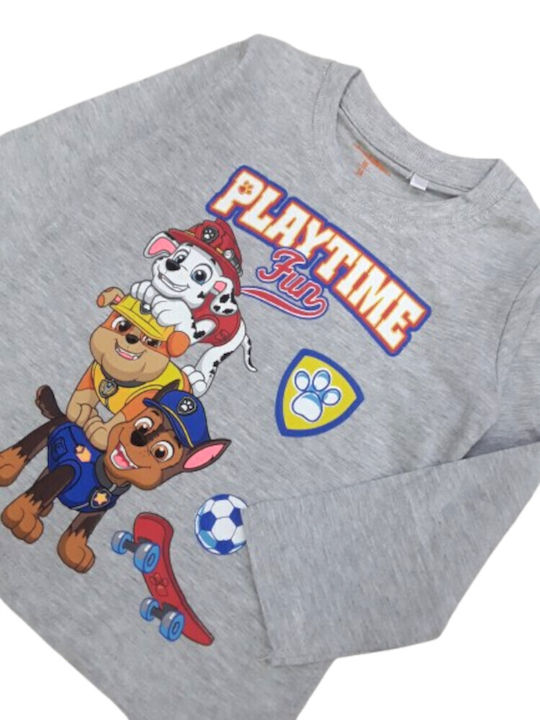 Kinderhemd Langarm Grey Playtime Paw