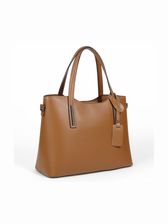 Passaggio Leather Leather Women's Bag Tote Hand Tabac Brown