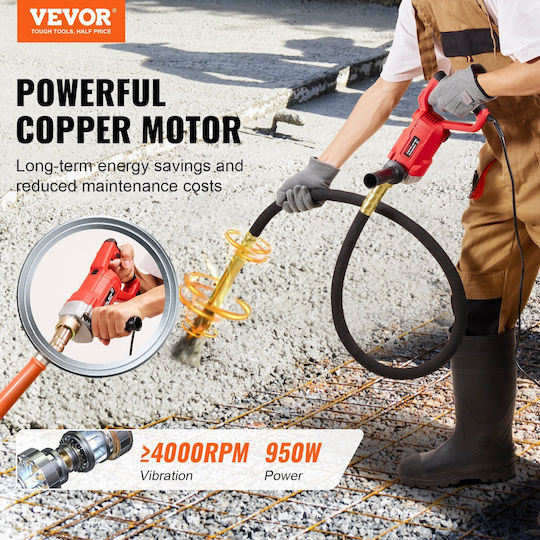 Vevor Electric Concrete Vibrator with Speed 4000rpm 960W