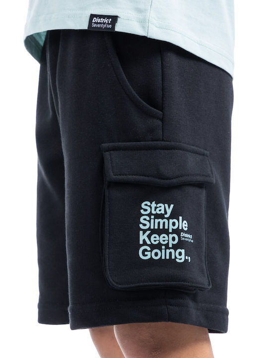 Kinder-Shorts/Bermudas Stoff Schwarz