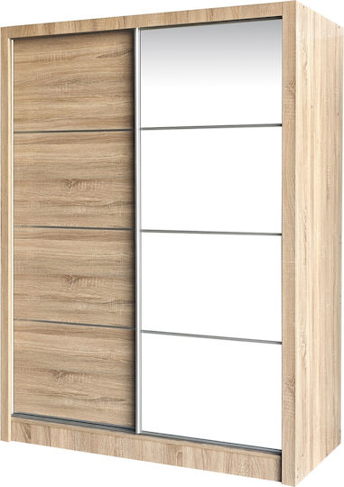Tiril Δίφυλλη Ντουλάπα Συρόμενη με Καθρέπτη 180x60x200cm Φυσικό Tiril Δίφυλλη Ντουλάπα Συρόμενη με Καθρέπτη 180x60x200cm Φυσικό