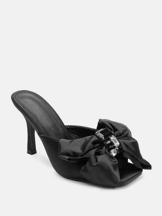 Luigi Heel Mules Black