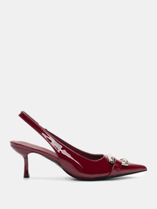 Luigi Pointed Toe Burgundy Heels