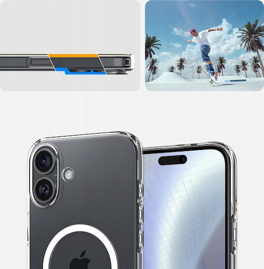 Spigen Crystal Flex Umschlag Rückseite Silikon Transparent (iPhone 16)