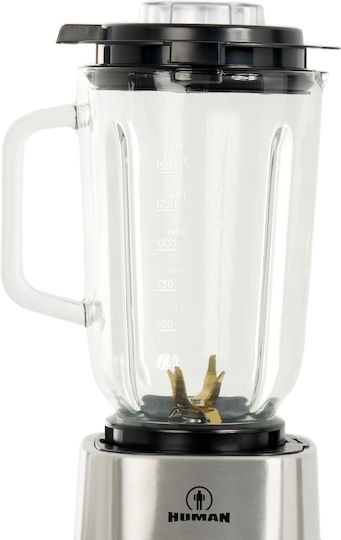 Human Blender for Smoothies with Glass Jug 1.5lt 1800W Black HU-3015