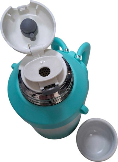 Tragbare Flasche-Thermos Flasche Thermosflasche Rostfreier Stahl / Kunststoff 1lt Light Blue