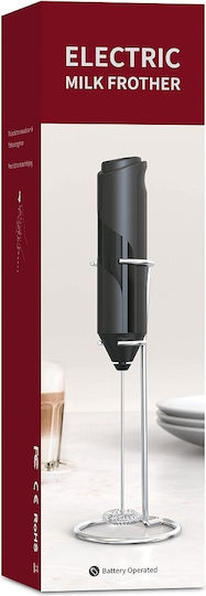 Spumantor de Lapte Mini cu Baterii Lungime Bază 22 Cm Negru