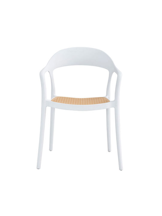 Bistrot Dining Room Armchair White 57x53x81.5cm