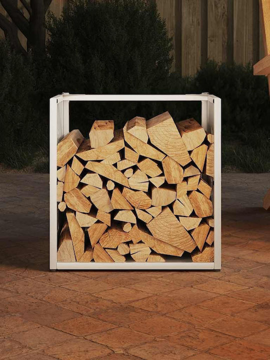 vidaXL Lemn de foc Lemn Raft Depozitare lemne 40x40x40cm Alb