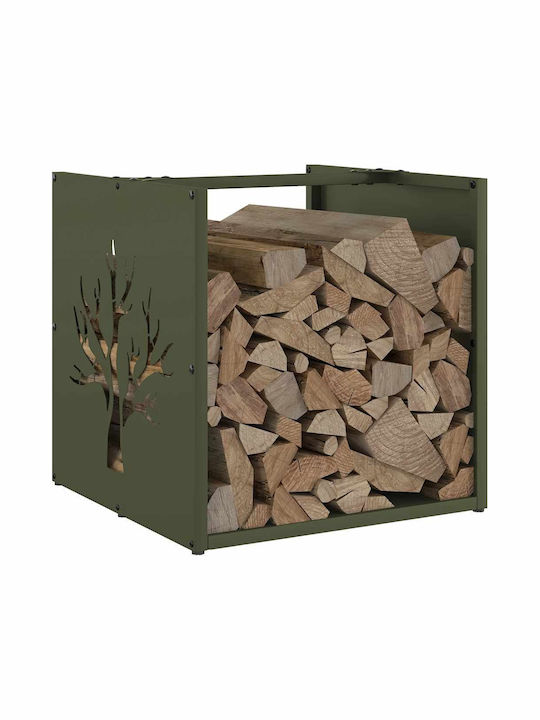 vidaXL Ξύλινο Ράφι Αποθήκευσης Ξύλων 40x40x40cm Πράσινο
