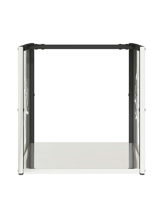 vidaXL Inox Ράφι Αποθήκευσης Ξύλων 40x40x40cm Ασημί