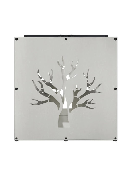 vidaXL Inox Ράφι Αποθήκευσης Ξύλων 40x40x40cm Ασημί