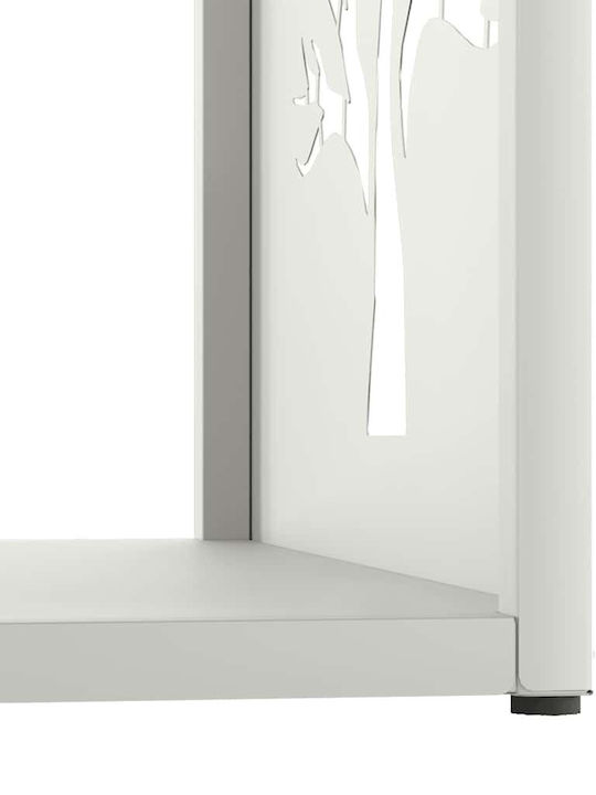 vidaXL Lemn de foc Lemn Raft Depozitare lemne 40x40x40cm Alb