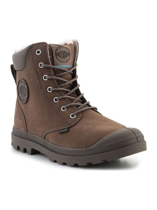 Palladium Pampa Ανδρικά Ορειβατικά Μποτάκια Αδιάβροχα Καφέ
