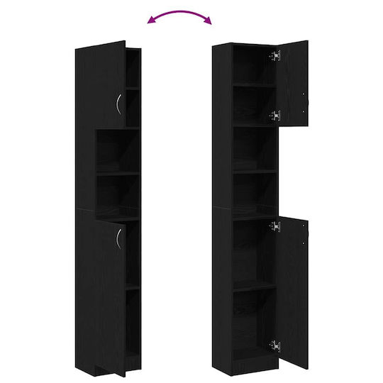 vidaXL Στήλη Μπάνιου Δαπέδου Μ32xΒ25.5xΥ190cm Δρυς