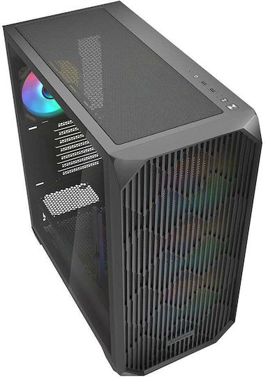 Sharkoon AK3 RGB Gaming Midi Tower Computer Case with Side Window Black