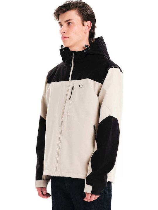 Winter Jacket Waterproof and Windproof Ecru/black