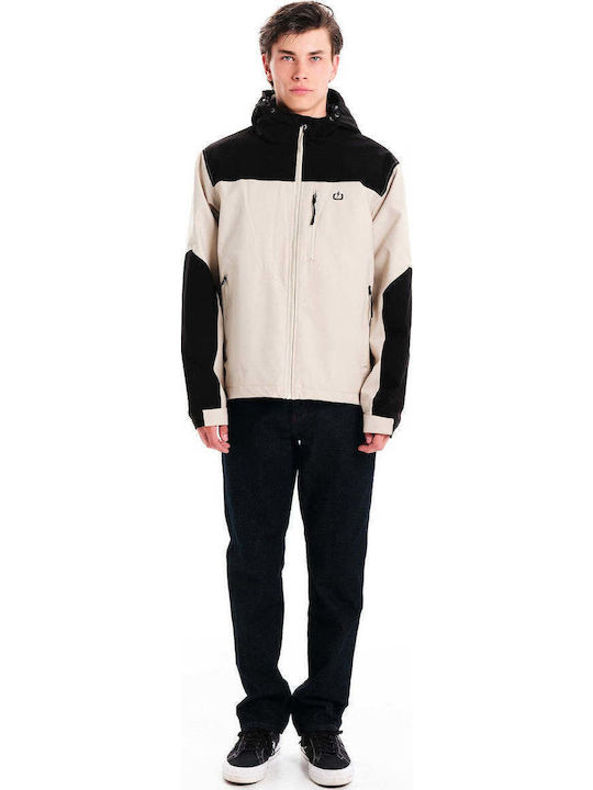 Winter Jacket Waterproof and Windproof Ecru/black