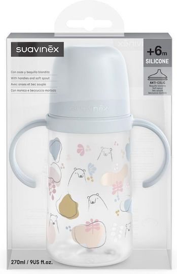 Suavinex Educational Sippy Cup Plastic with Handles Blue for 6m+m+ 270ml