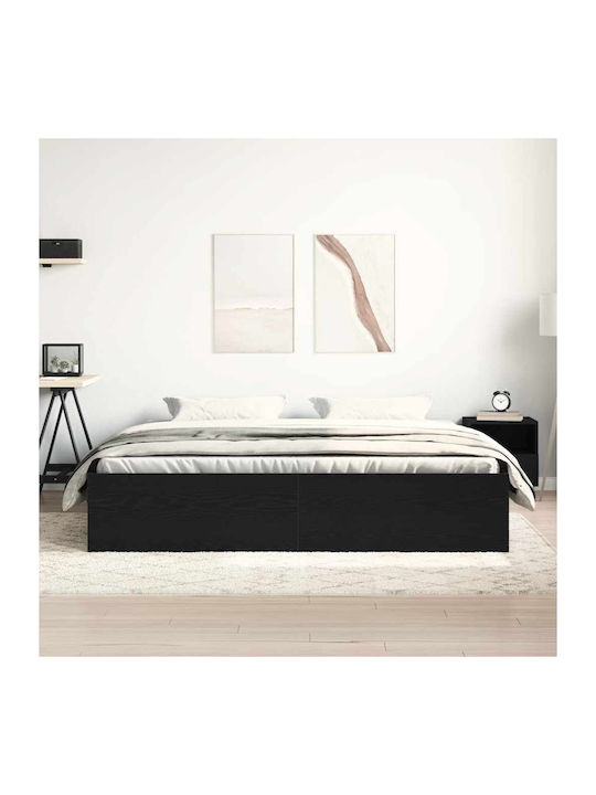Vidaxl Bettgestell ohne Matratze Schwarze Eiche 200x200cm Holzwerkstoff 1 Stück Doppel Braun