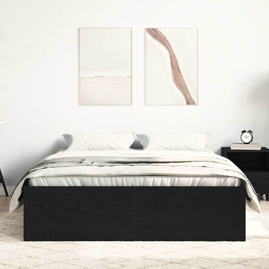 Vidaxl Bettgestell ohne Matratze Schwarze Eiche 140x190cm 1 Stück Einzel Braun