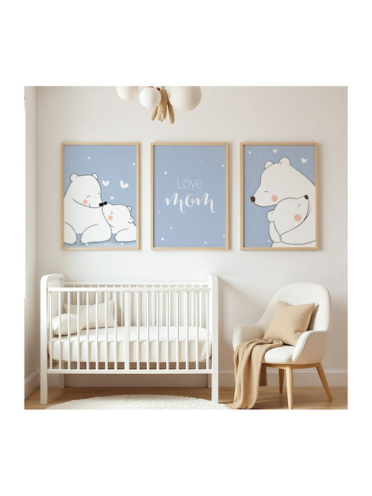 Παιδική Αφίσα Happy Bears 30x40εκ.