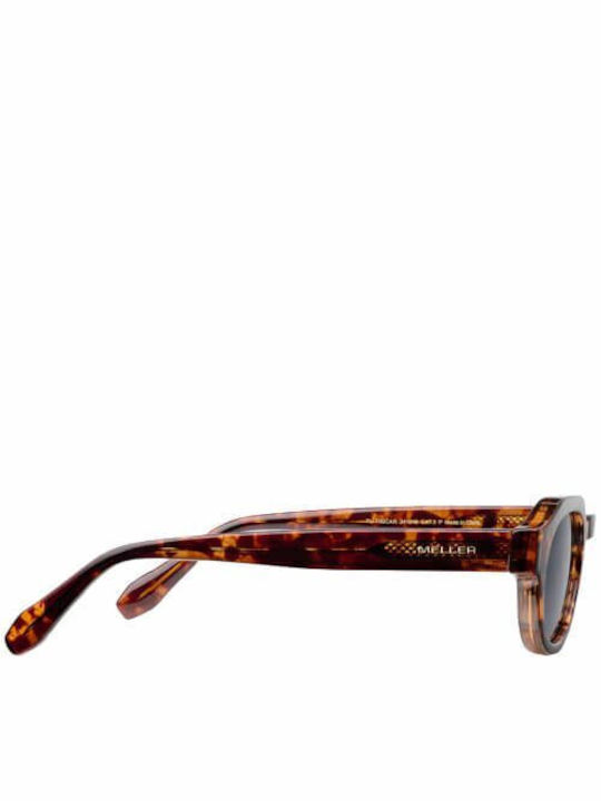 Meller Tuma Unisex Sunglasses with Brown Plastic Frame and Green Polarized Lens