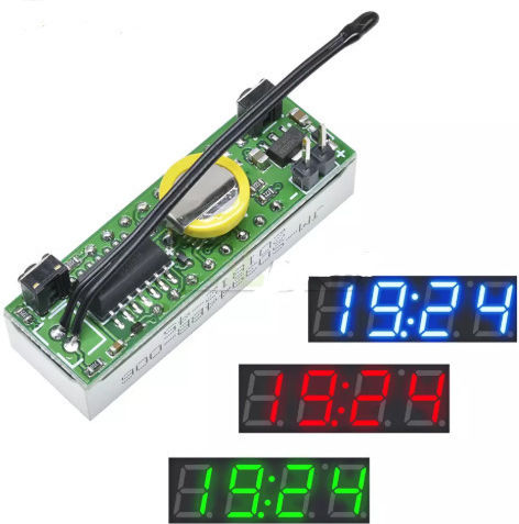 Ds3231sn 3 In 1 Led Digital Clock Temperature Voltage Module Green