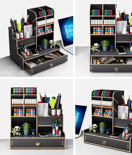 Lemnos Organizator de birou Konamo în Culoare Negru 25x5x15cm