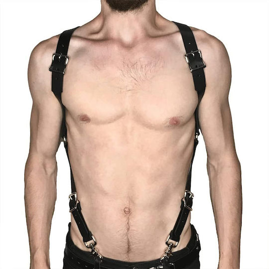 Smd Crossbow Men's Strap Harness Vegan Leather Black