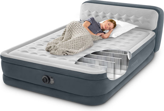 Intex Air Mattress Double with Integrated Electric Pump Deluxe Ultra Plush 236x152x86cm