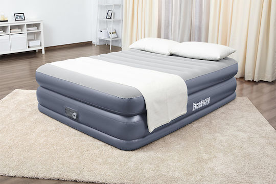 Bestway Double Camping Air Mattress With Integrated Electric Pump 203x152x51cm Blue