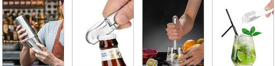 Chulovs 20-teiliges Cocktail-Shaker-Set Boston Barkeeper Edelstahl Acrylständer Professionelle Barwerkzeuge Getränkemischung