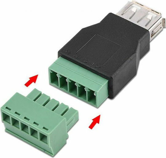 Usb-a Female To 5-pin Removable Terminal Connector