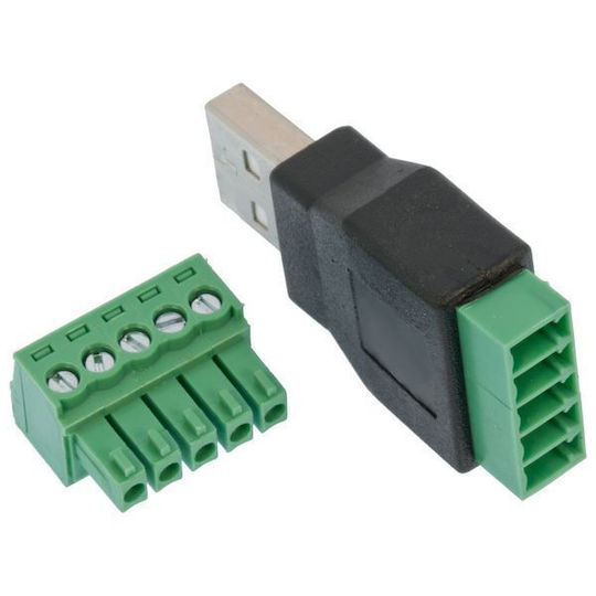 Ez-uam5pr Usb-a Male To 5-pin Removable Terminal Connector