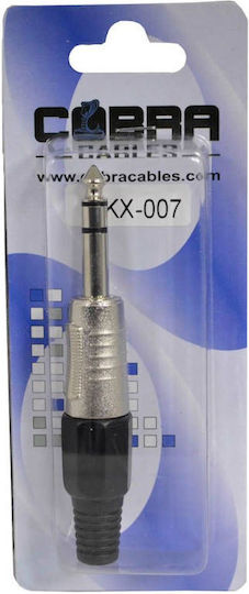 Cobra Stereo 1/4" Male Jack 6.35mm Plug Stereo 1/4" Αρσενικό Καρφί 6.3mm Βύσμα Ckx-007