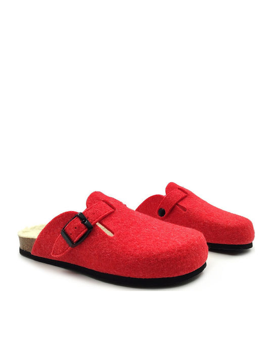 Afelpado Wollige Damen Hausschuhe Fieltro Lana Rot