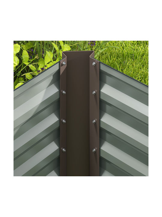 Outsunny Set 2 Planters Metal Dark Grey