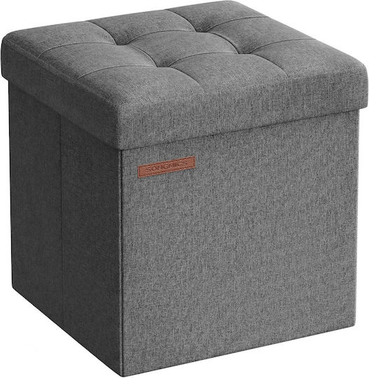 Hocker Fußhocker Mit Stauraum Gepolstert mit Stoff Dark Grey 30x30x30cm