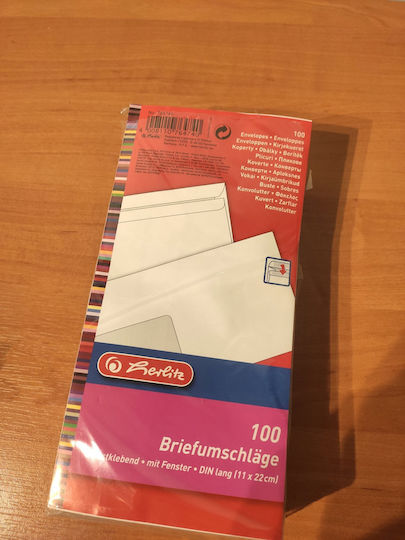 Herlitz Set от Пликове Кореспонденция 100бр в Бял Цвят