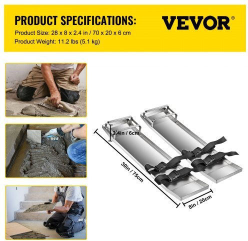 Vevor Concrete Kneepads 30'' X 8'' Straps Hntxgb30x8whd0001v0