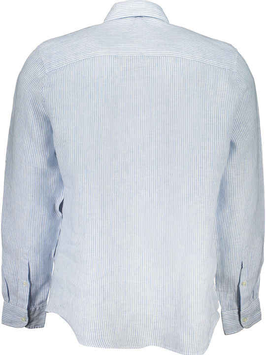 Long-sleeved Linen Shirt Sky Blue