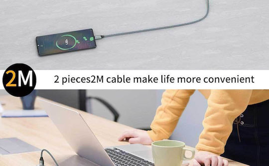 Huawei USB 2.0 Cable USB-C Male - USB-A 60W Green 2m 1000-41870058 2 Pieces