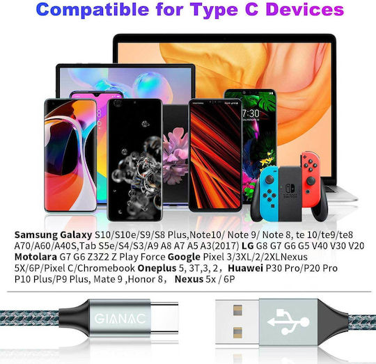 Huawei USB 2.0 Cable USB-C Male - USB-A 60W Green 2m 1000-41870058 2 Pieces