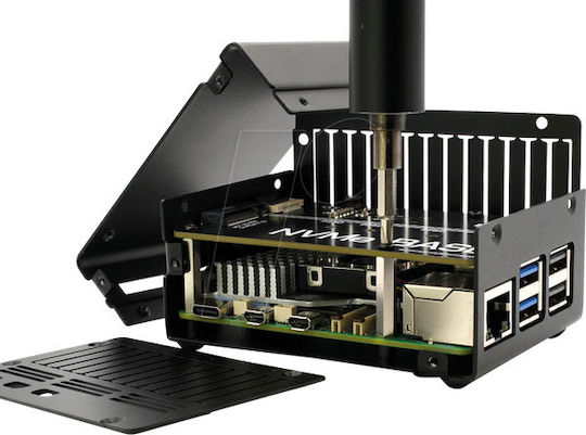 Housing Raspberry Pi 5 + Hats Heat Sink Aluminum Black