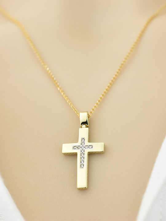 Goldjewels Χρυσός Σταυρός 14Κ Διπλής Όψης