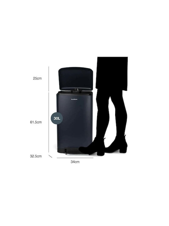 Les Collectors Waste Bin Waste made of Stainless Steel with Pedal Blue 30lt 1pcs